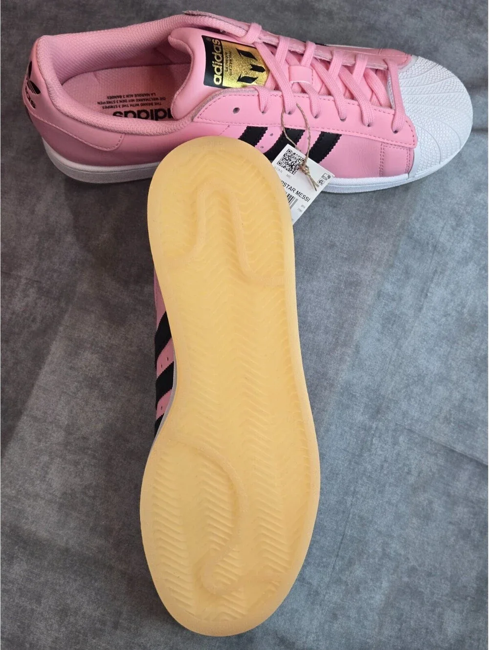adidas x Lionel Messi Superstar - Pink / Black (JR1520) Men's 10 Women's 11 NIB